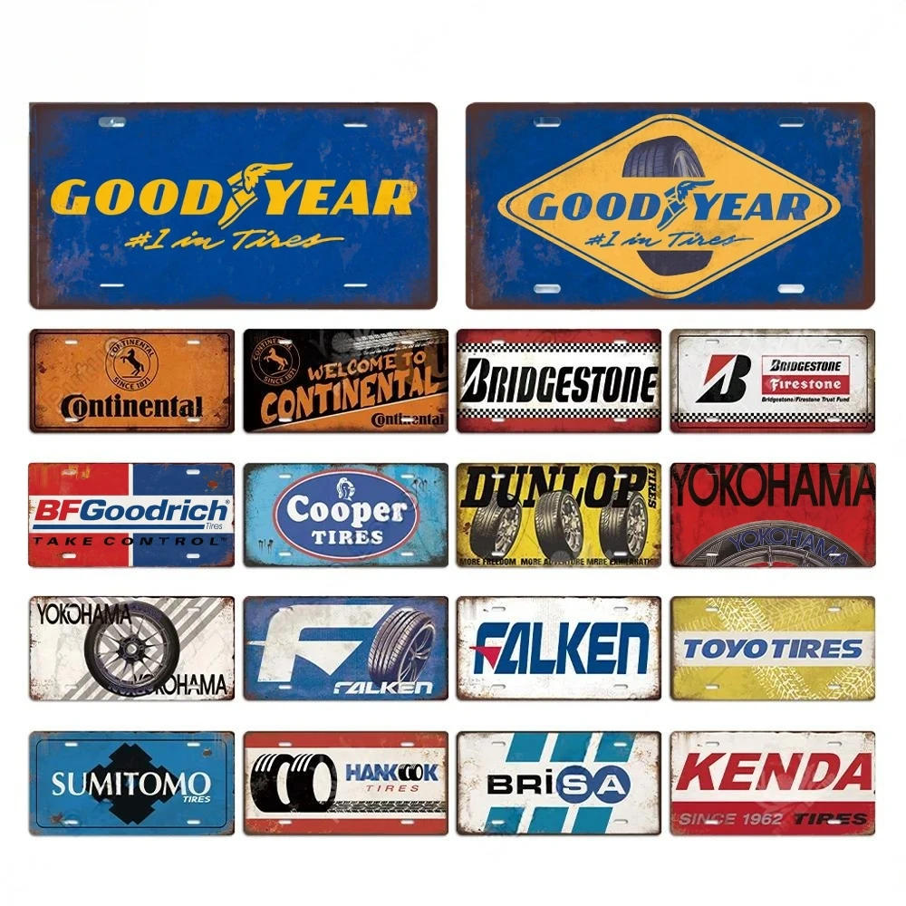 Auto Repair Shop Signs - Tire Brand Vintage Metal Posters Signs