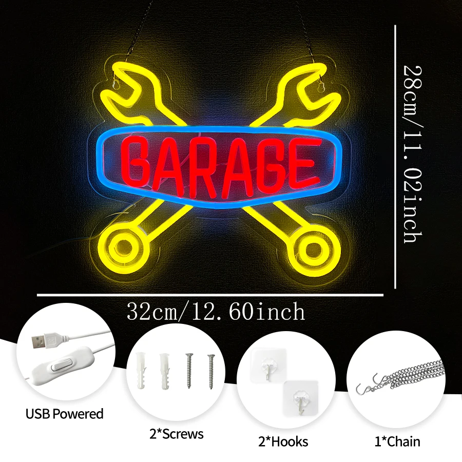 Garage Led Neon Light Sign for - Auto Repair Shop Signs 리뷰 및 가격
