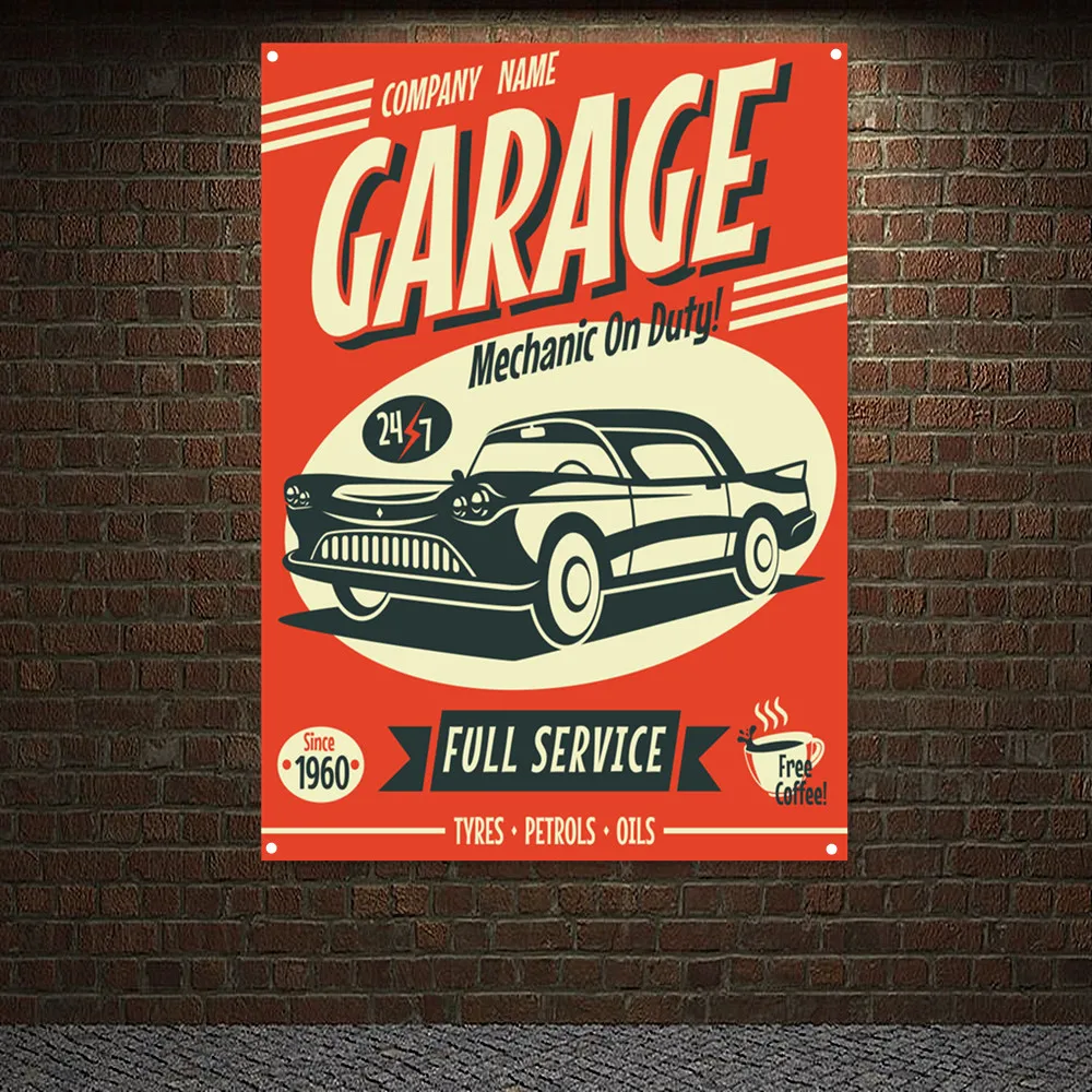 MECHANIC ON DUTY Vintage CAR F - Auto Repair Shop Banners 리뷰 및 가격