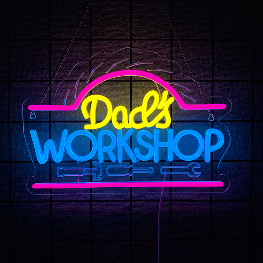 Dad'S Workshop Neon Sign For W - Auto Repair Shop Signs 리뷰 및 가격