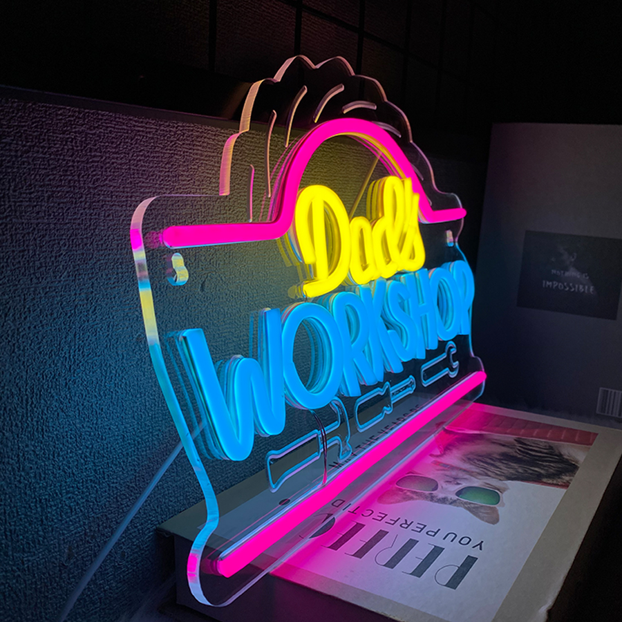 Dad'S Workshop Neon Sign For W - Auto Repair Shop Signs 리뷰 및 가격