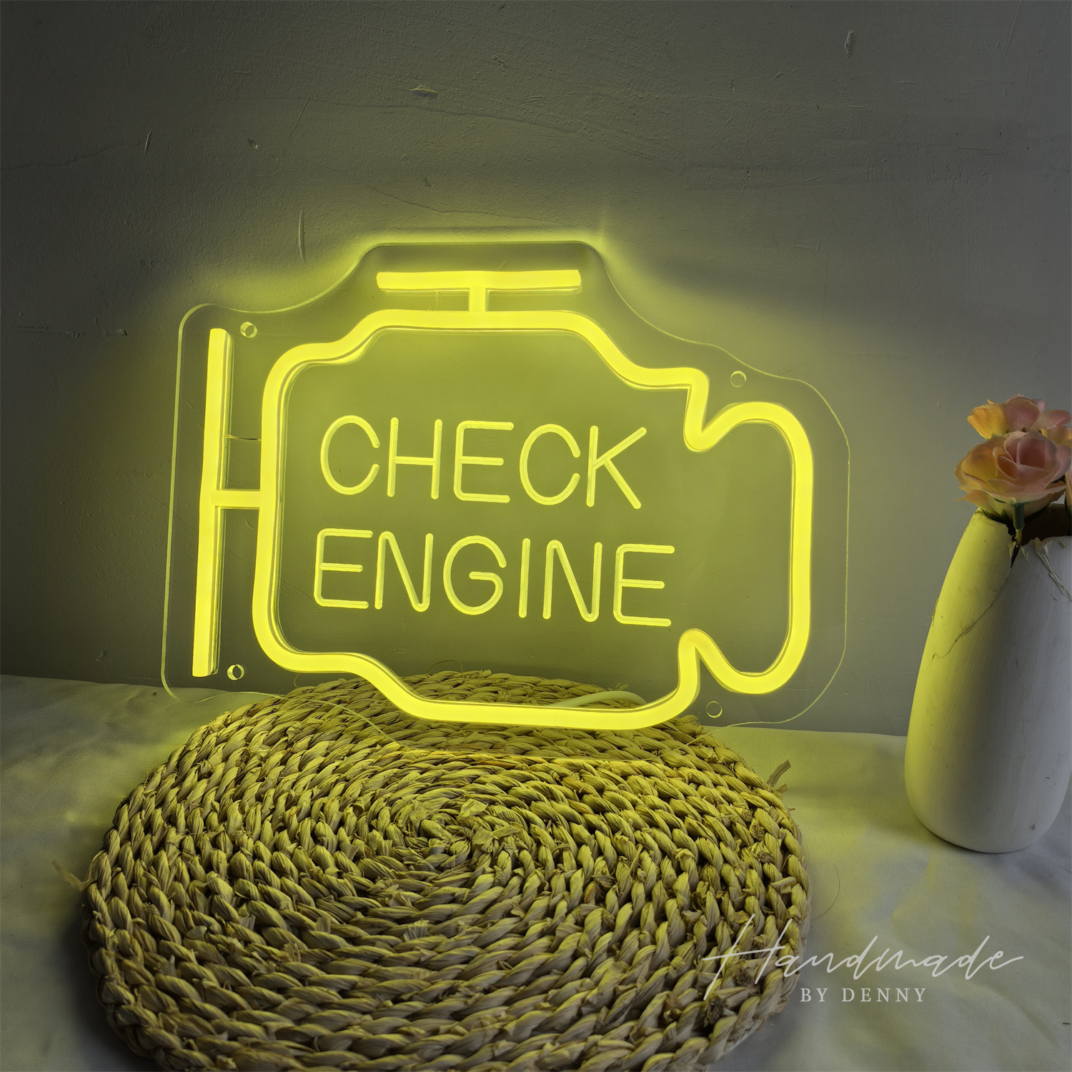 Check Engine Neon Sign, Led Ga - Auto Repair Shop Signs 리뷰 및 가격