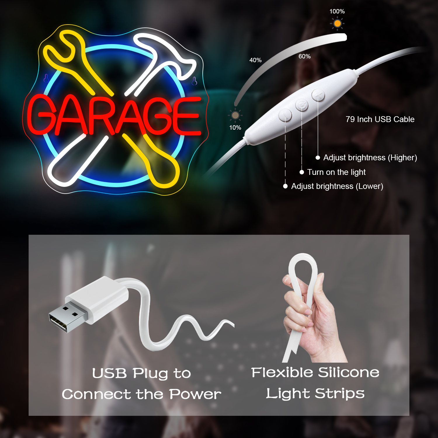 Car Repair Neon Signs Dimmable - Auto Repair Shop Signs 리뷰 및 가격