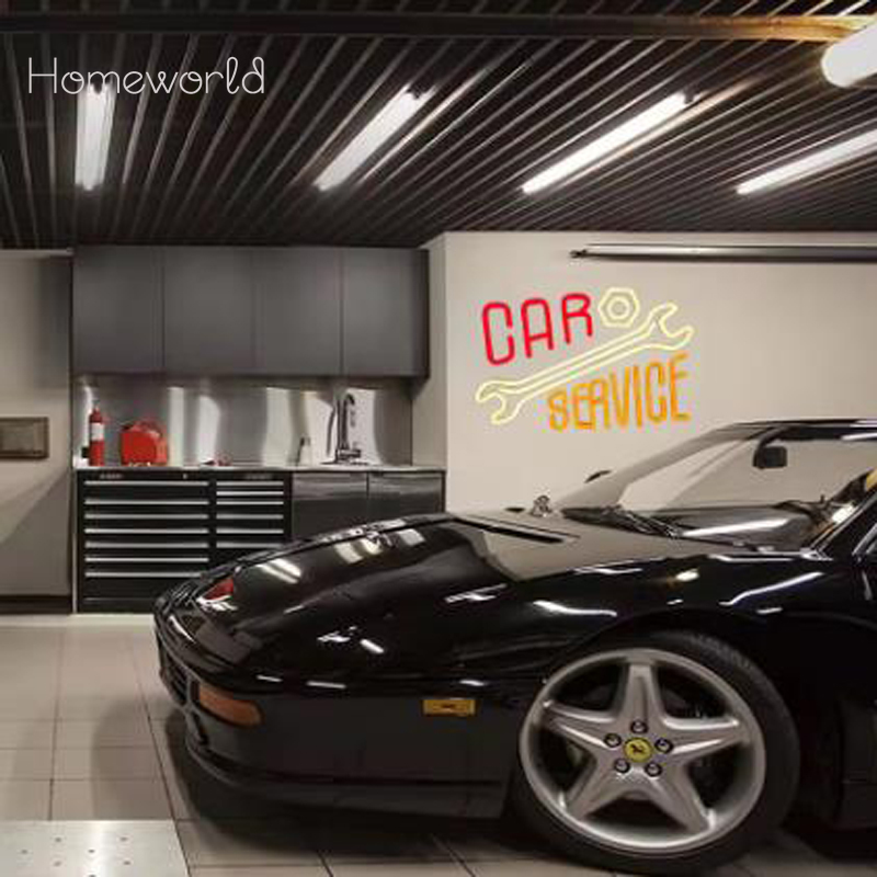 Car Service Neon Sign  Warm Wh - Auto Repair Shop Signs 리뷰 및 가격