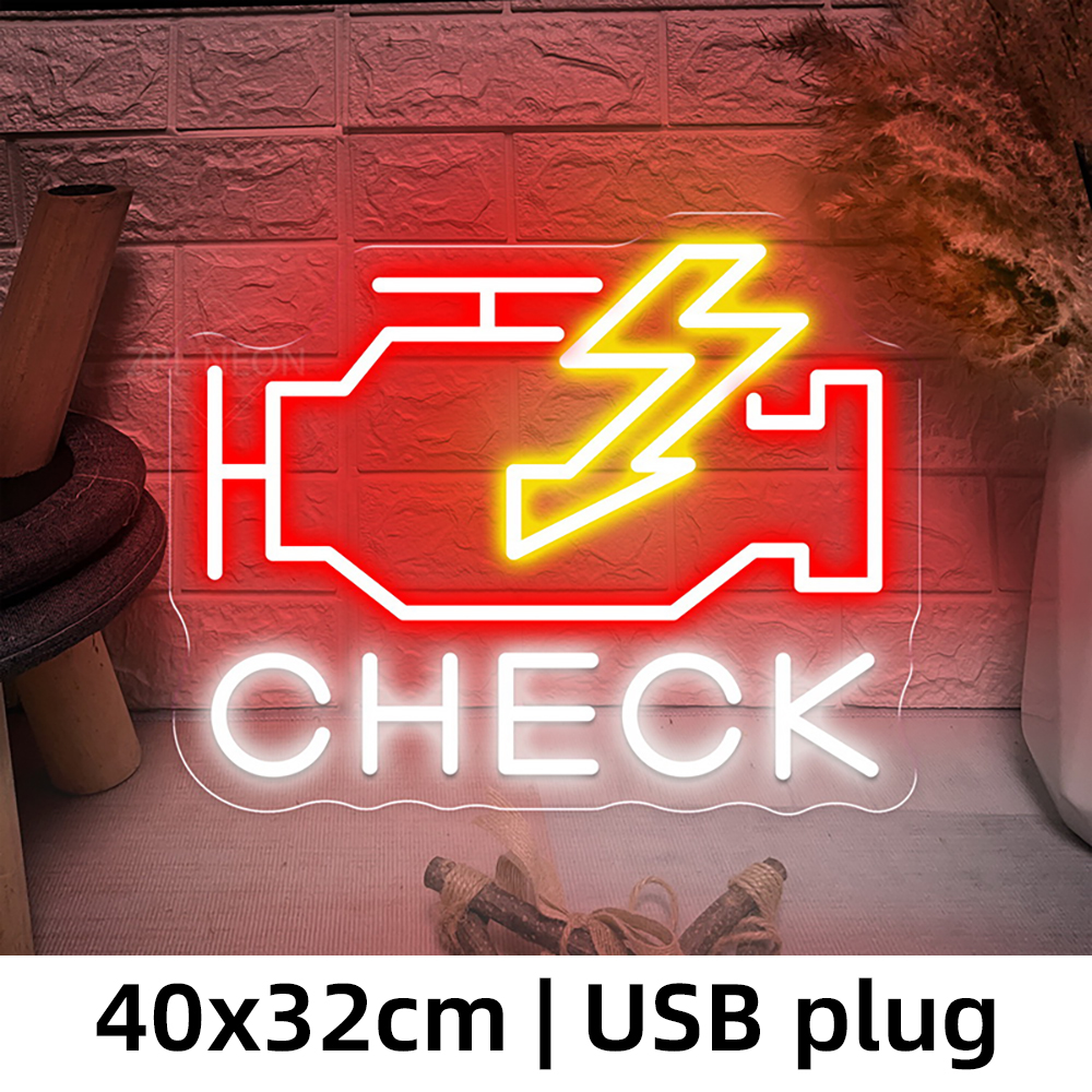 Check Engine Neon Sign Led Lig - Auto Repair Shop Signs 리뷰 및 가격