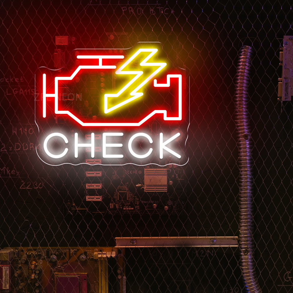 Check Engine Neon Sign Led Lig - Auto Repair Shop Signs 리뷰 및 가격