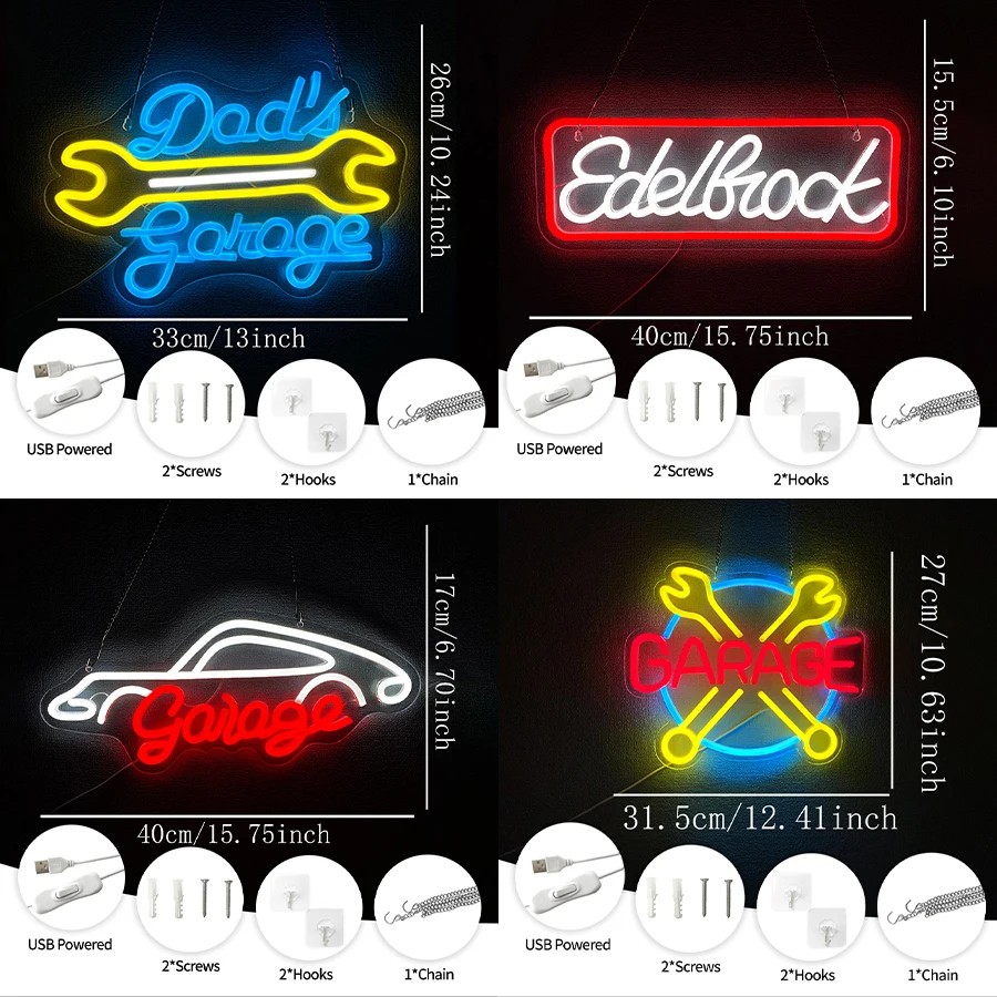 Dad's Garage Neon Sign For Wal - Auto Repair Shop Signs 리뷰 및 가격