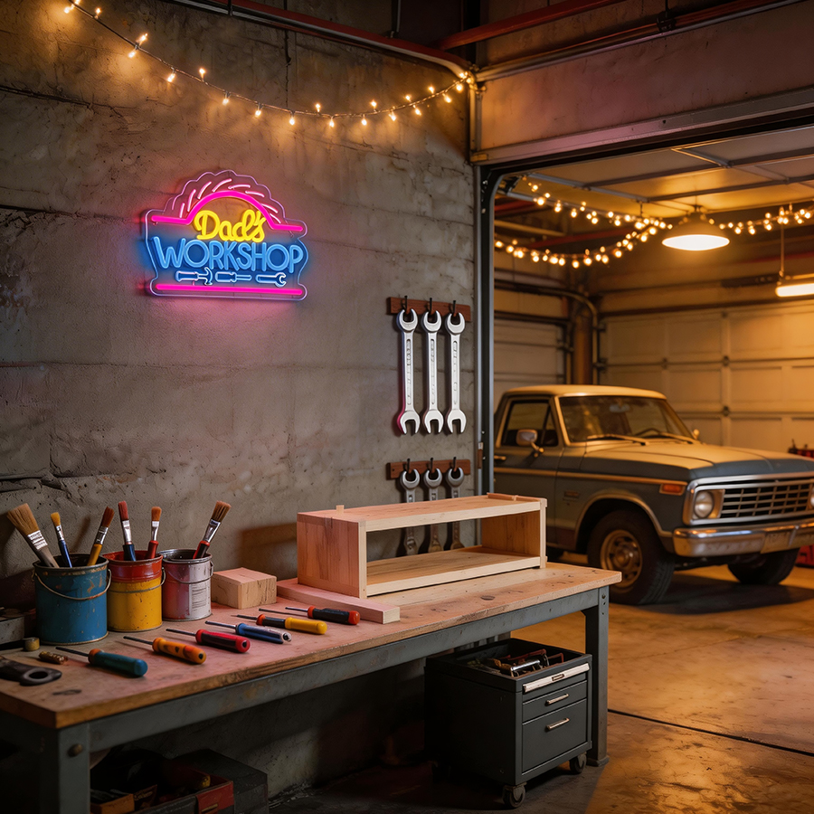 Dad'S Workshop Led Neon Sign,  - Auto Repair Shop Signs 리뷰 및 가격