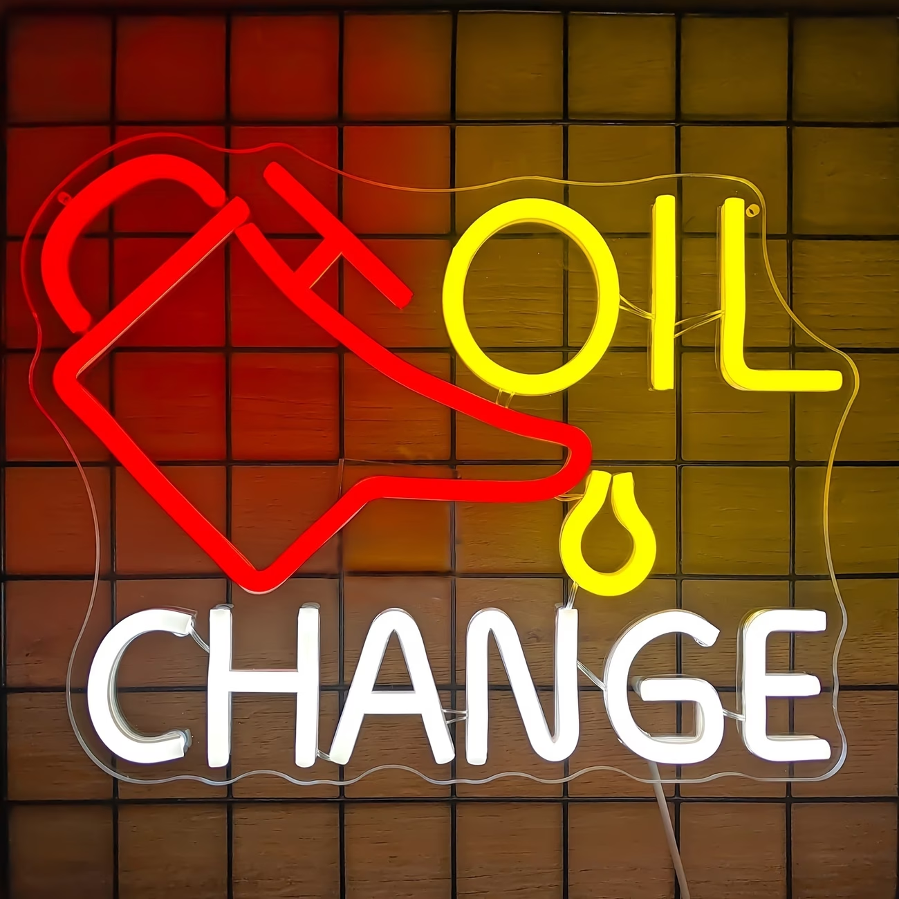 Oil Change Neon Sign Garage Ne - Auto Repair Shop Signs 리뷰 및 가격